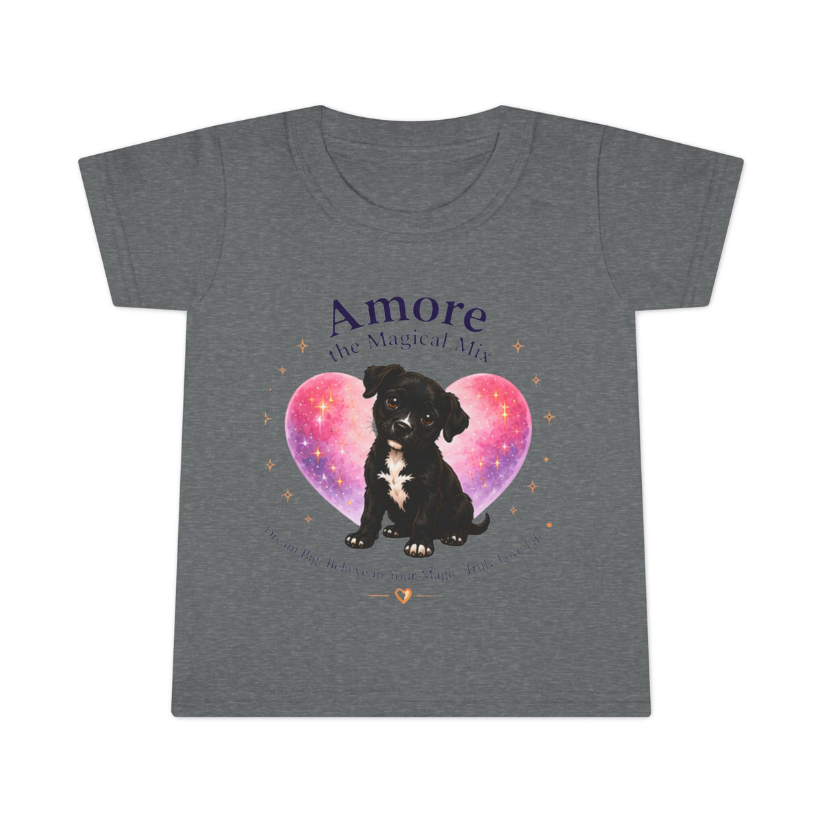 Toddler Amore the Magical Mix T-shirt Heart, Stars & Dog Paw Dreamer Design