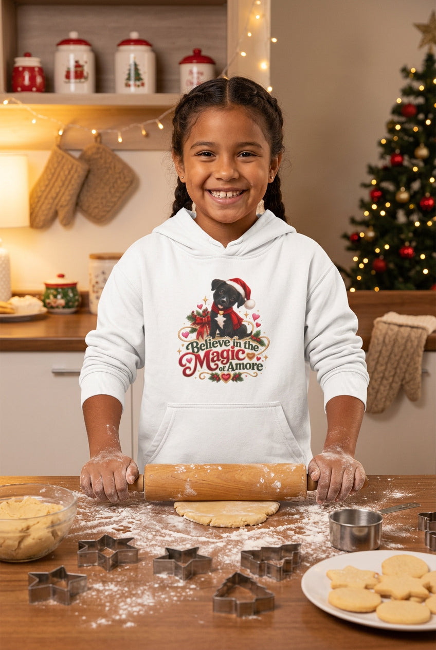 Believe in the Magic of Amoré Christmas Toddler Pullover Hoodie