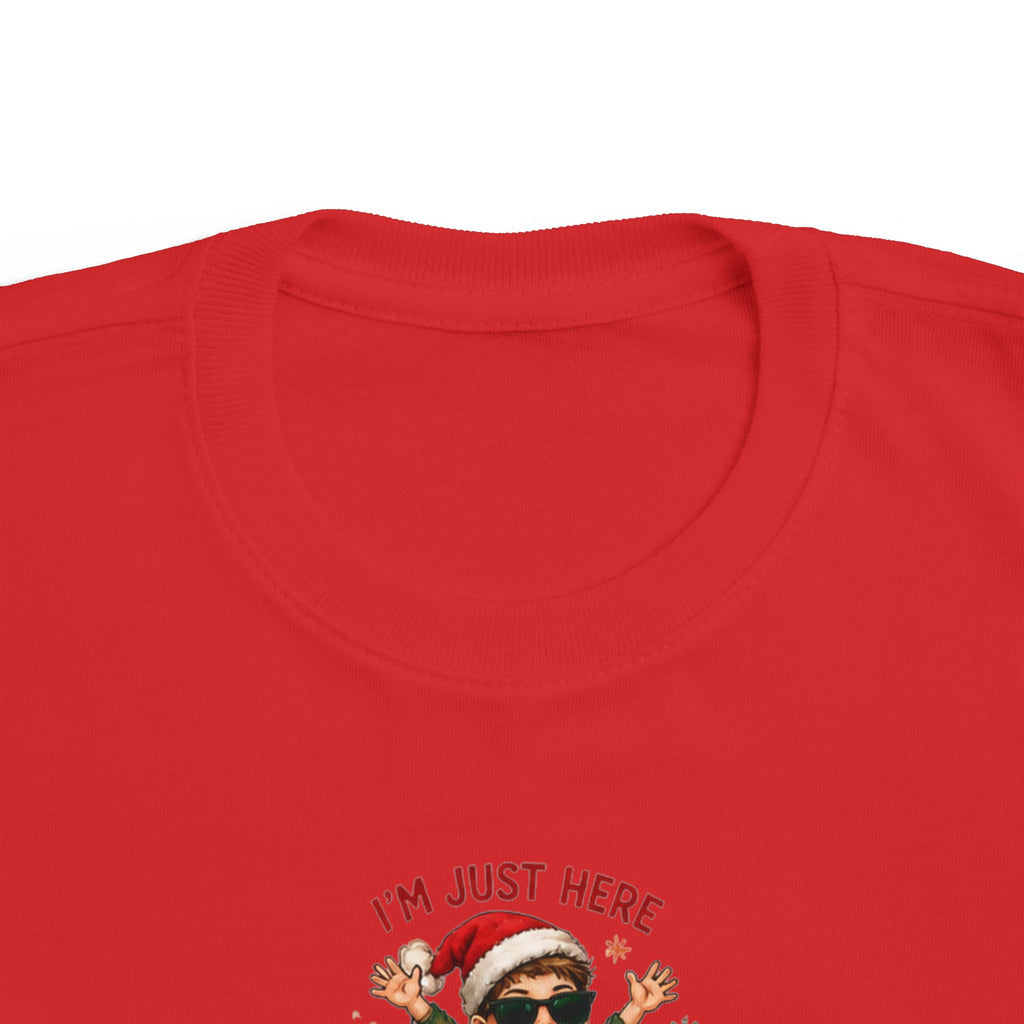 Toddler Christmas Tee “I’m Just Here for the Presents”
