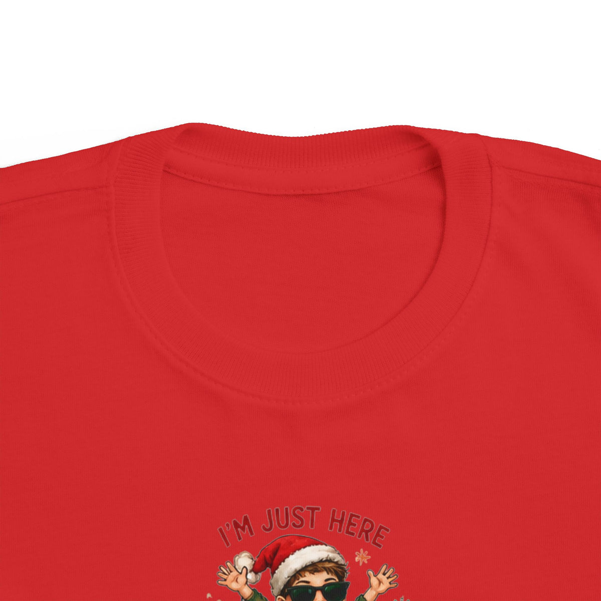 Toddler Christmas Tee “I’m Just Here for the Presents”