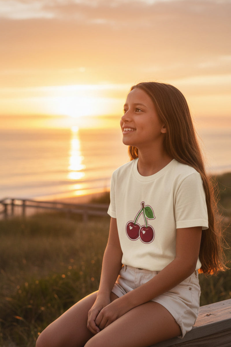 Youth Girls Cherry & Amore Graphic T-Shirt
