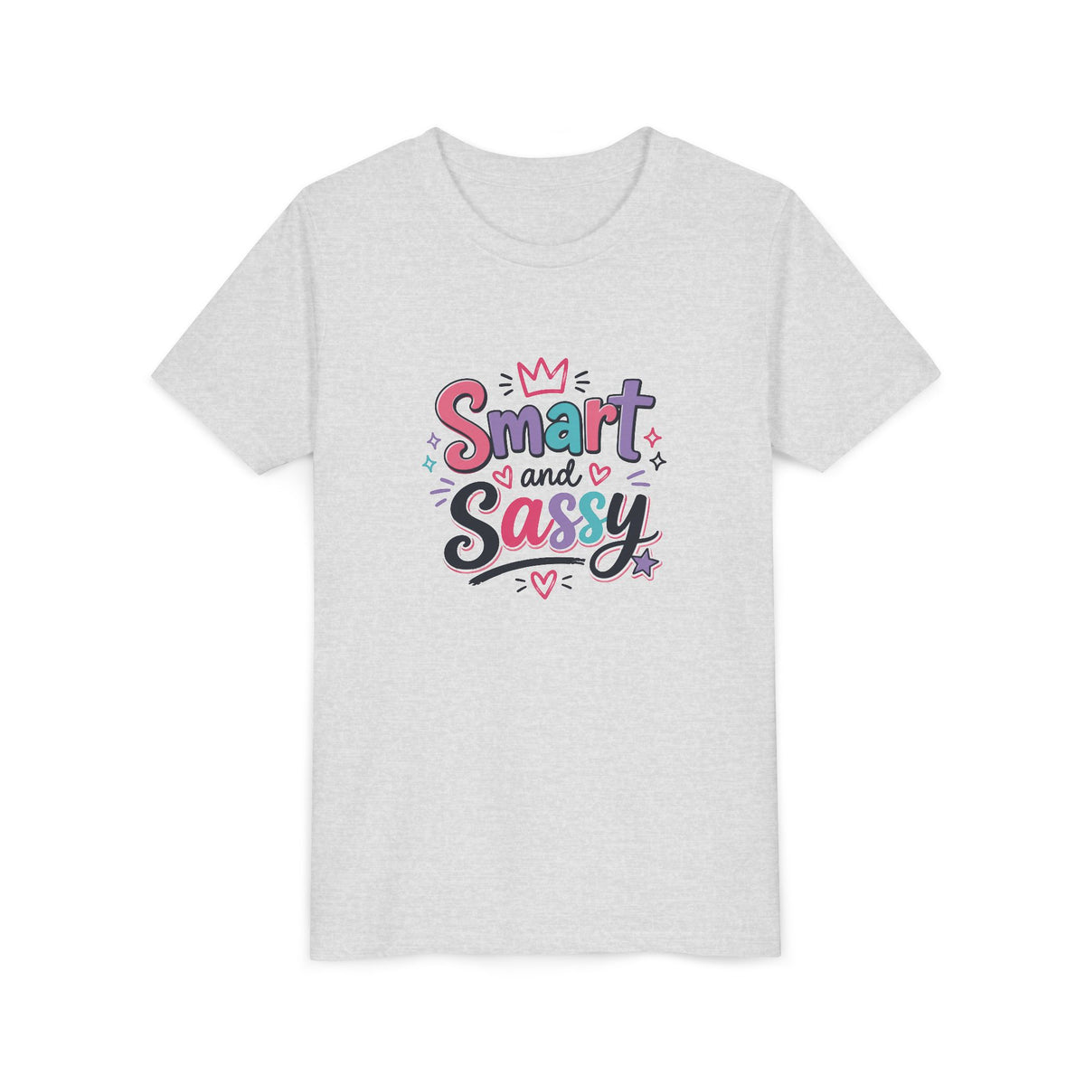 Youth Girls Smart and Sassy Pink & Purple Amore Graphic T-Shirt