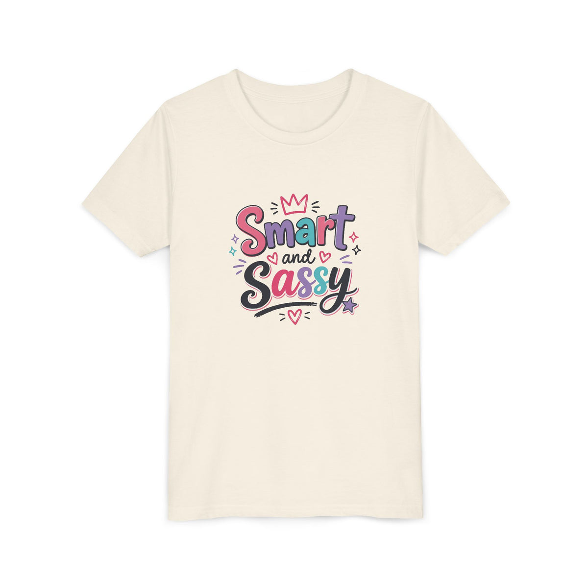 Youth Girls Smart and Sassy Pink & Purple Amore Graphic T-Shirt