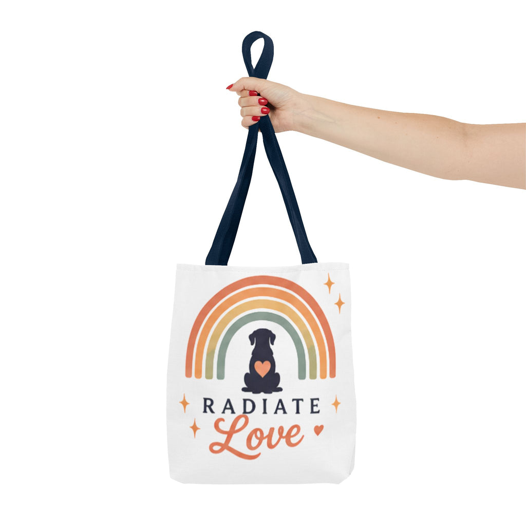 Radiate Love Dog Rainbow Tote Bag