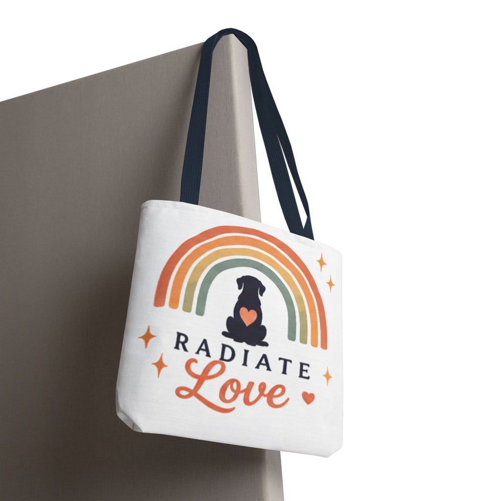 Radiate Love Dog Rainbow Tote Bag