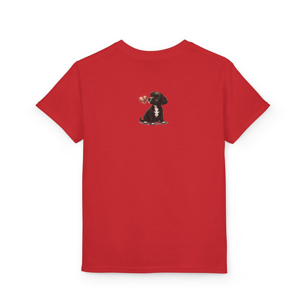 Kids Watermelon Slice T-Shirt with Amore Puppy Back Graphic
