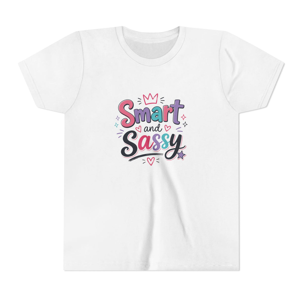 Youth Girls Smart and Sassy Pink & Purple Amore Graphic T-Shirt