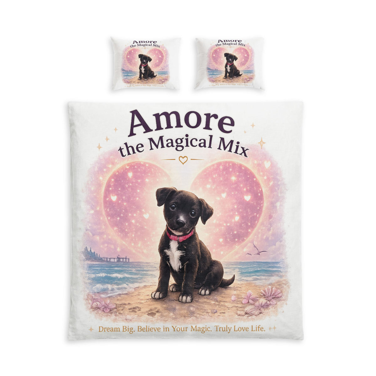 Cotton Bed Set Amore the Magical Mix | Dream. Big Believe in Your Magic. Truly Love Life