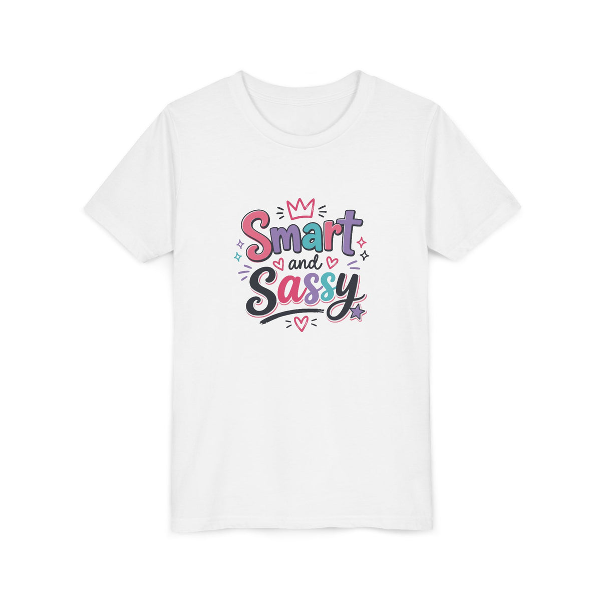 Youth Girls Smart and Sassy Pink & Purple Amore Graphic T-Shirt