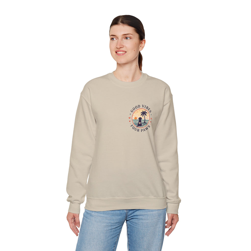 Unisex "Good Vibes" Crewneck Sweatshirt Keep It Simple Retro Camper Van