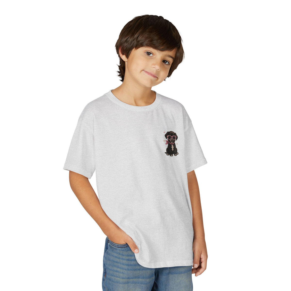 Youth T‑Shirt "Beauty and the Pup" Cute Puppy Graphic Tee