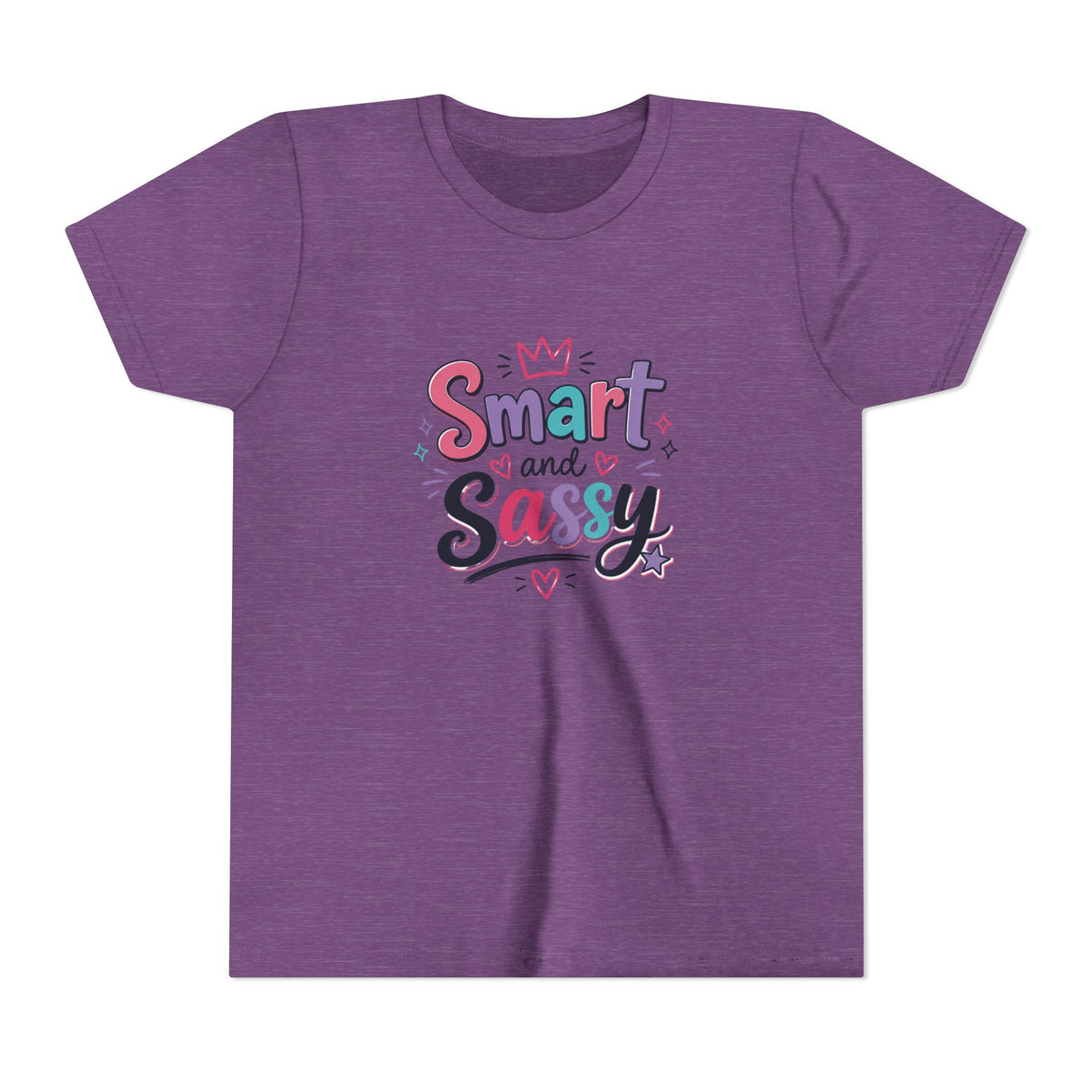 Youth Girls Smart and Sassy Pink & Purple Amore Graphic T-Shirt