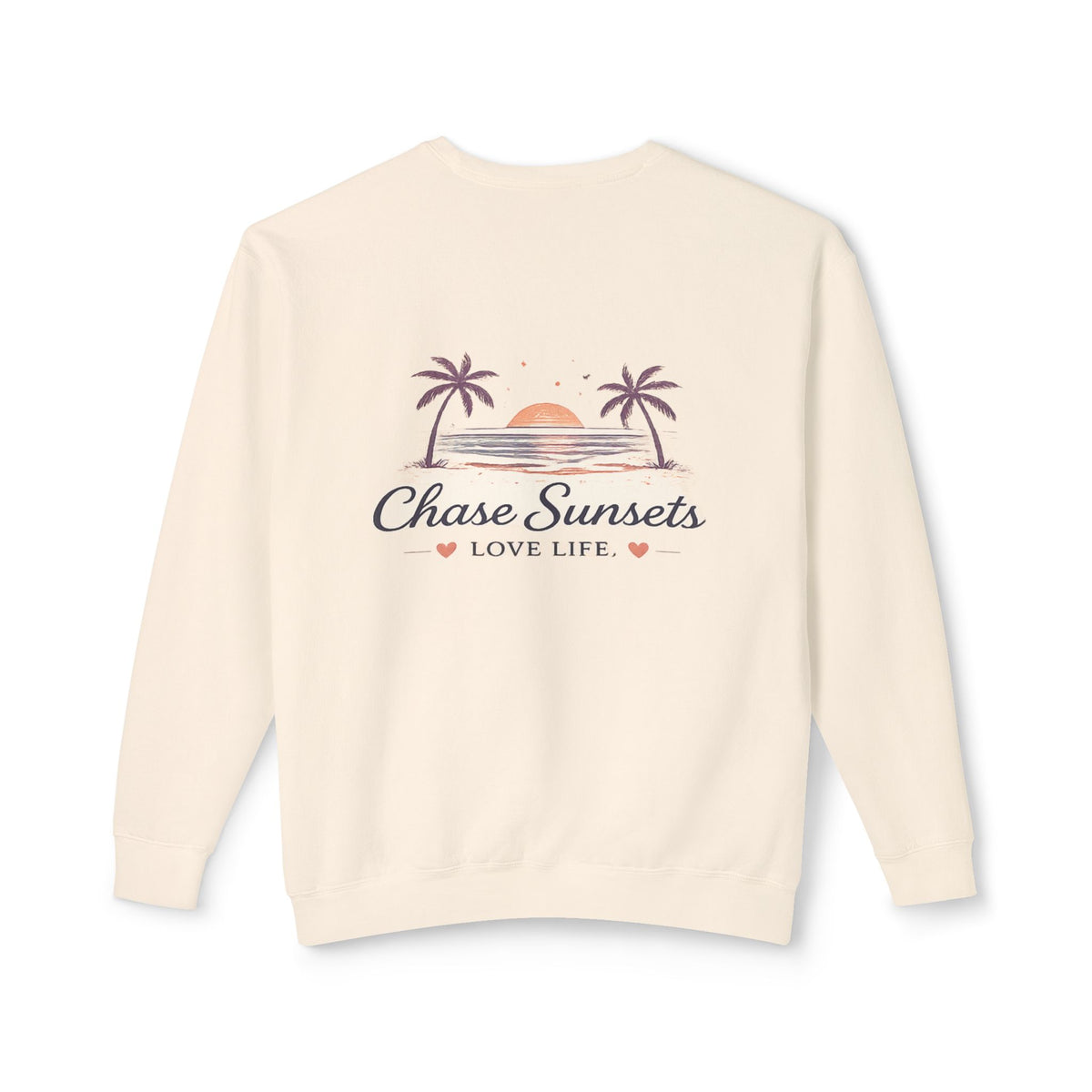 Adult Chase Sunsets Crewneck Sweatshirt Amore Silhouette Graphic