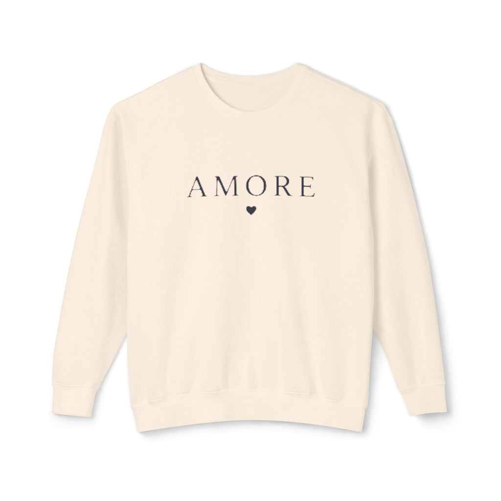Amore Heart Lightweight Crewneck Sweatshirt Pullover