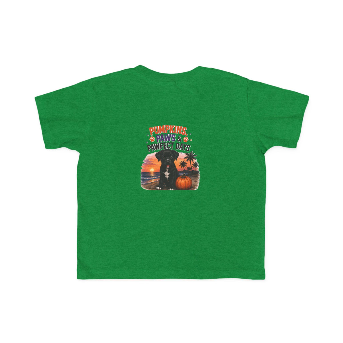 Amore Halloween Pumpkin Beach Sunset Graphic Toddler T-Shirt