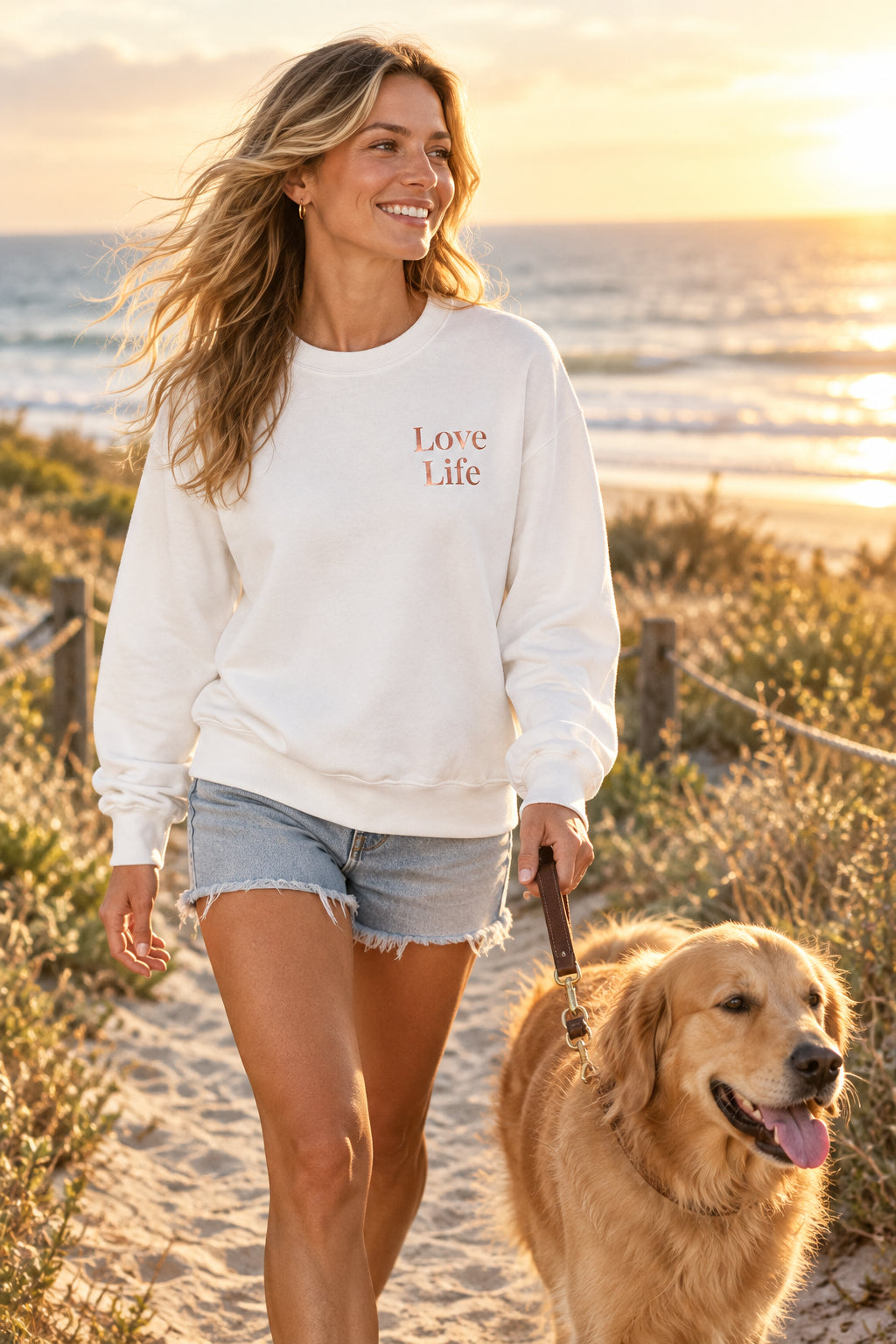 Love Life, Be a DOG MOM Crewneck Sweatshirt