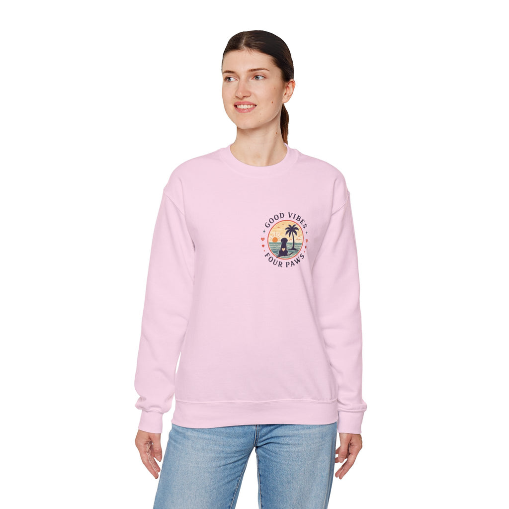 Unisex "Good Vibes" Crewneck Sweatshirt Keep It Simple Retro Camper Van