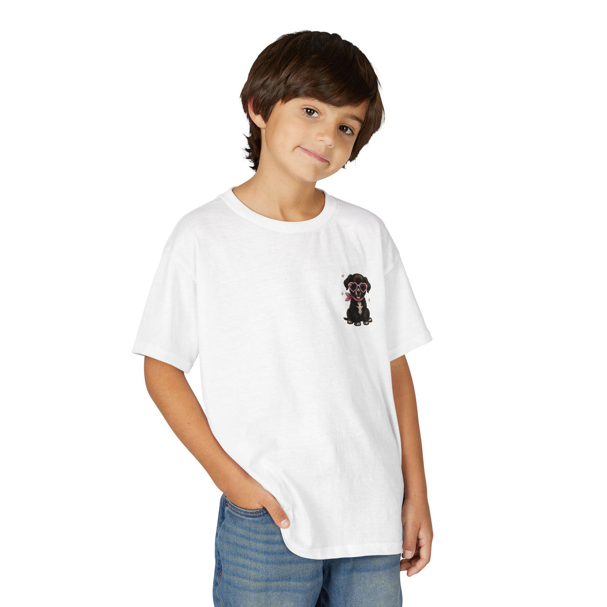 Youth T‑Shirt "Beauty and the Pup" Cute Puppy Graphic Tee
