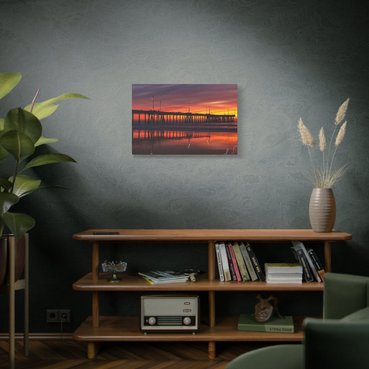 Sunset Pier Canvas Print — Matte Stretched Wall Art (1.25")