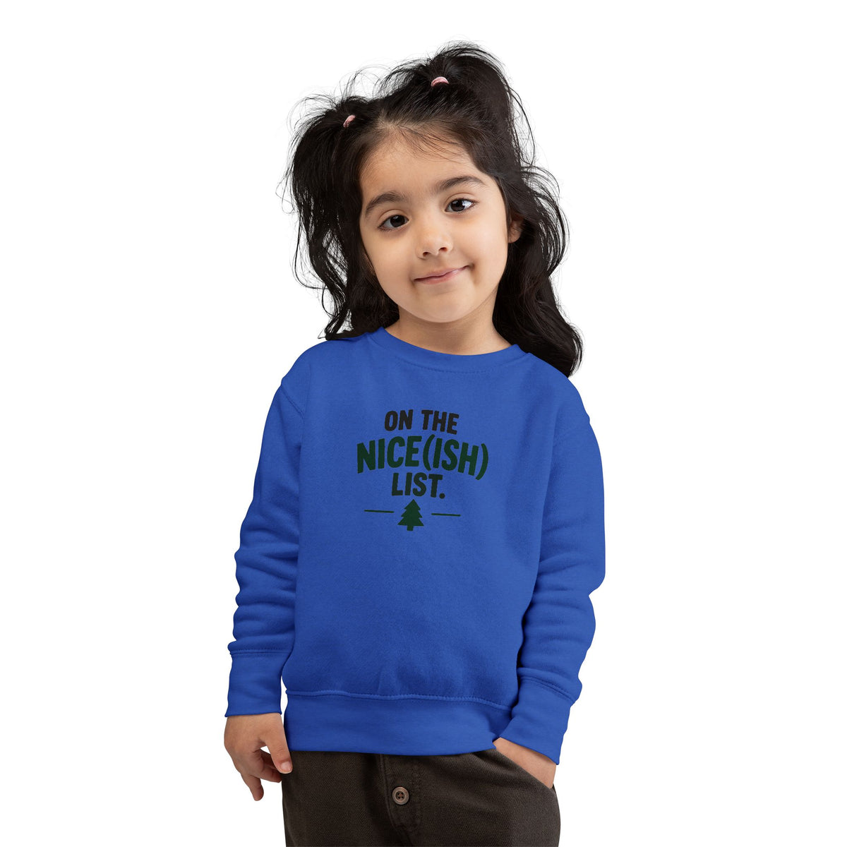 Toddler Sweatshirt - 'On the Nice(ish) List' Funny Christmas Kids Pullover