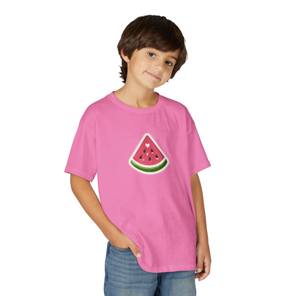 Kids Watermelon Slice T-Shirt with Amore Puppy Back Graphic