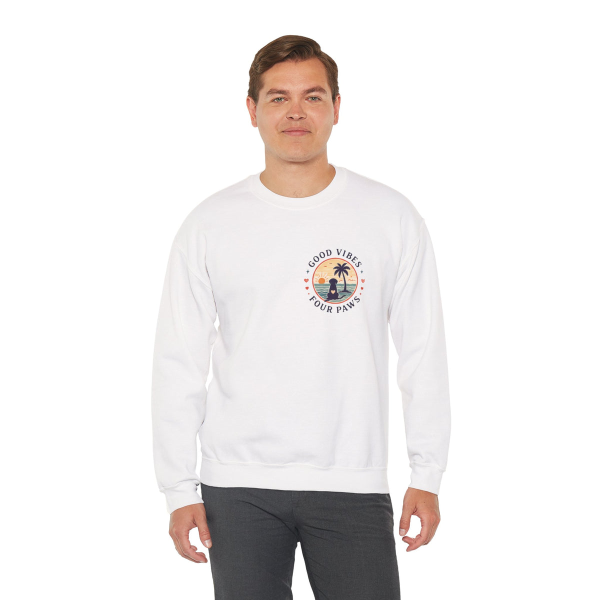 Unisex "Good Vibes" Crewneck Sweatshirt Keep It Simple Retro Camper Van