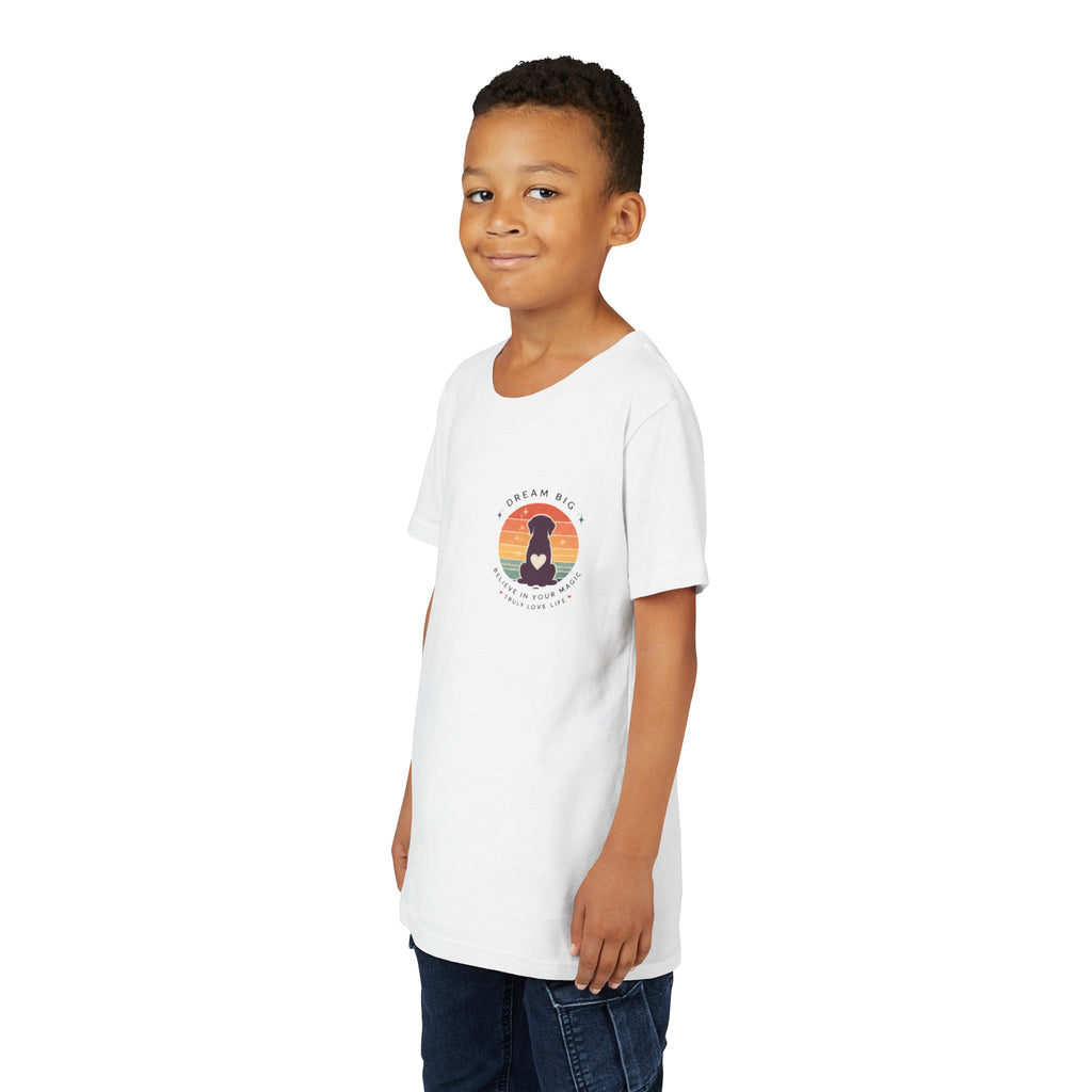 Unisex Youth Tee "Dream Big, Believe in Your Magic, Love Life" Retro Graphic