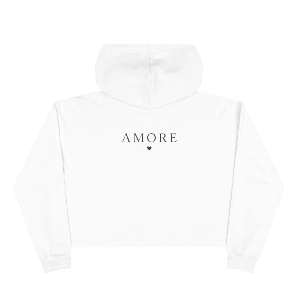 Adult Crop Hoodie Amore Valenti & Co Logo Dog Heart Silhouette