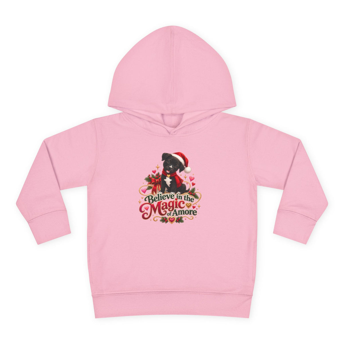 Believe in the Magic of Amoré Christmas Toddler Pullover Hoodie