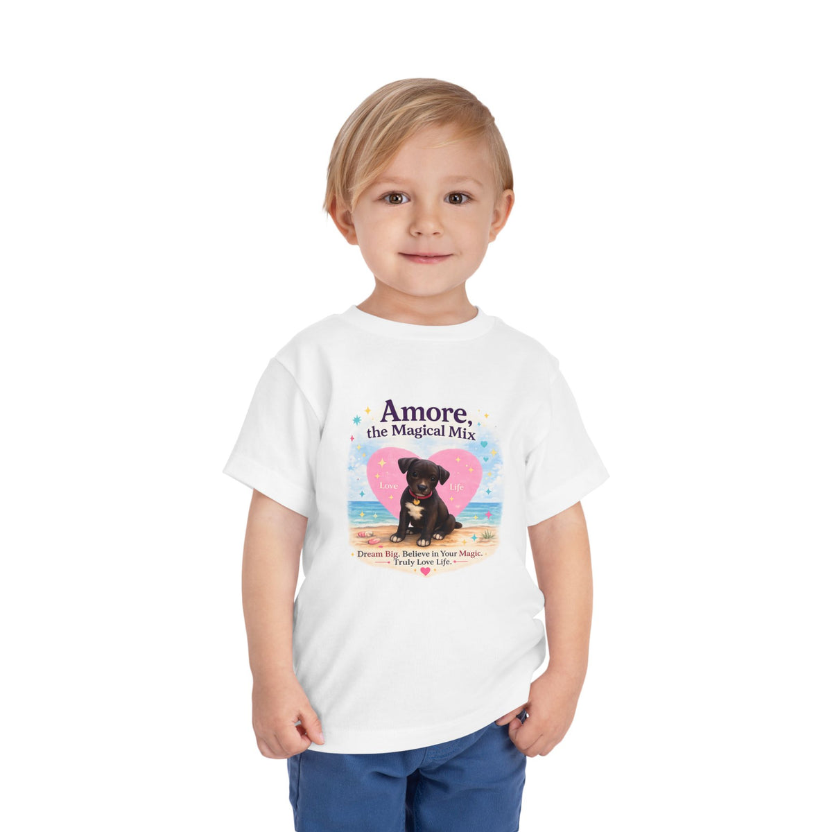 Toddler Tee "Amore the Magical Mix" Puppy Love Beach Shirt