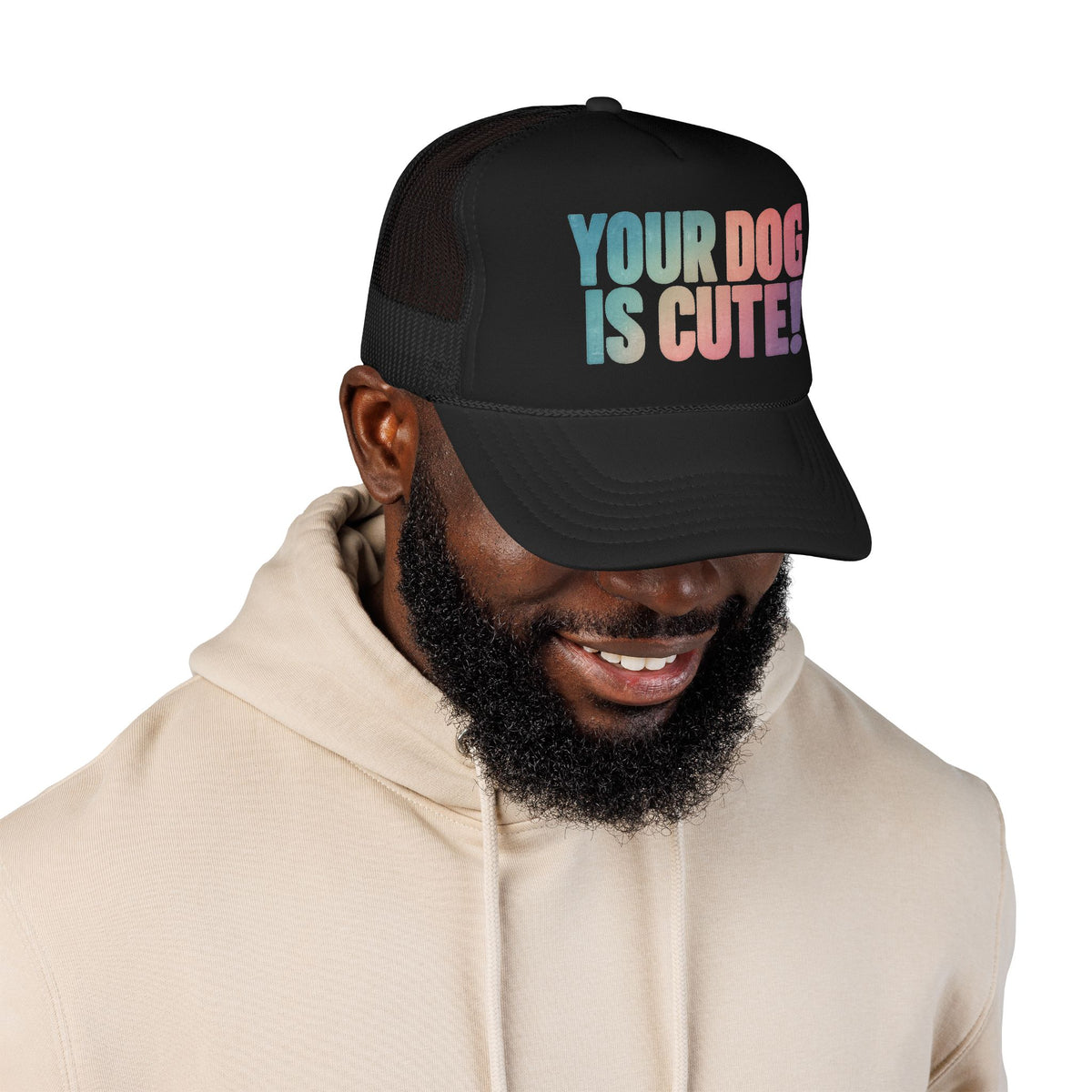 Your Dog Is Cute Trucker Hat – Retro Pastel Pet Lover Foam Cap