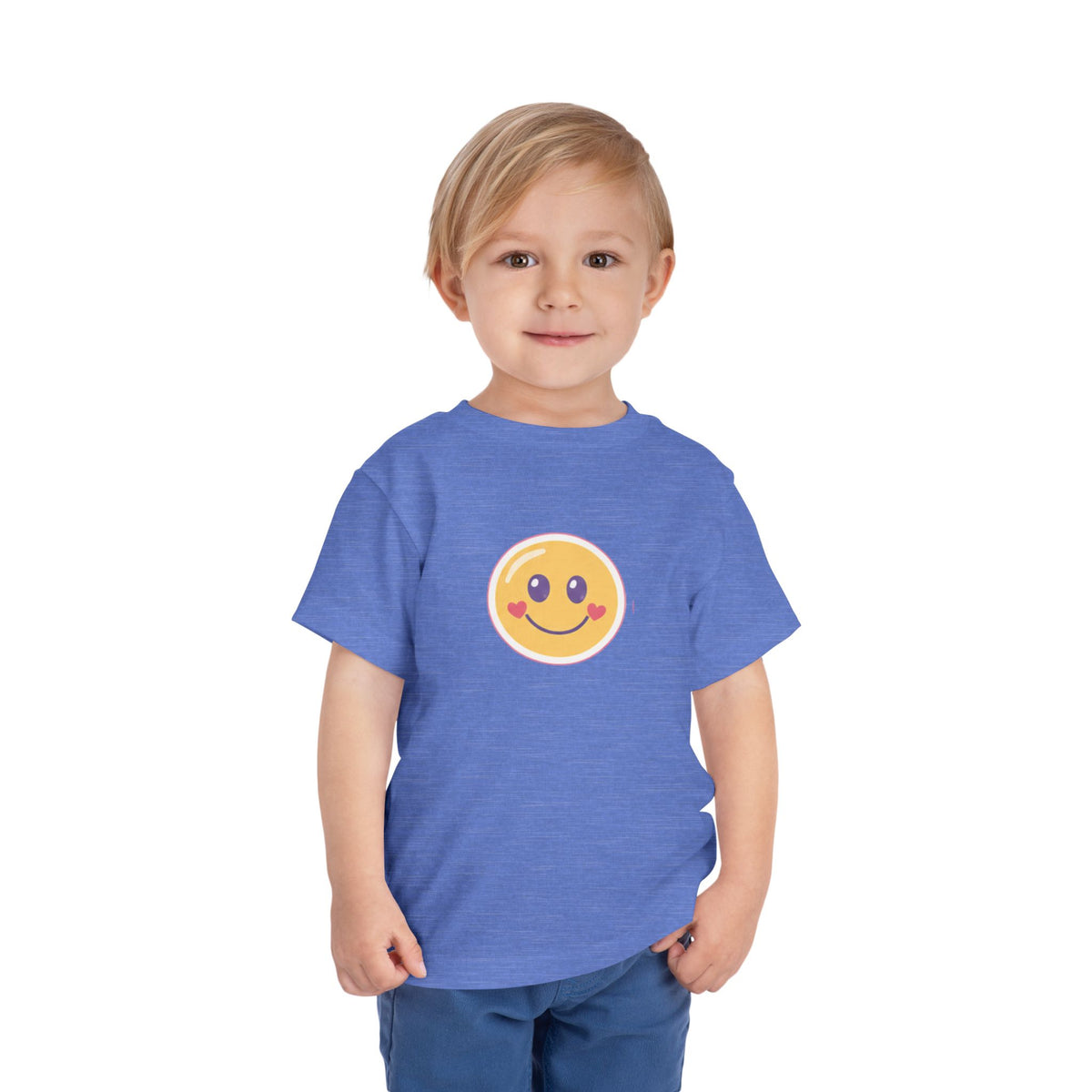 Toddler T-Shirt Smiley Face Be Happy. Be You. Backprint