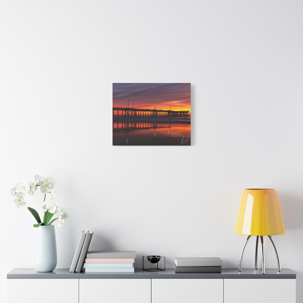 Sunset Pier Canvas Print — Matte Stretched Wall Art (1.25")