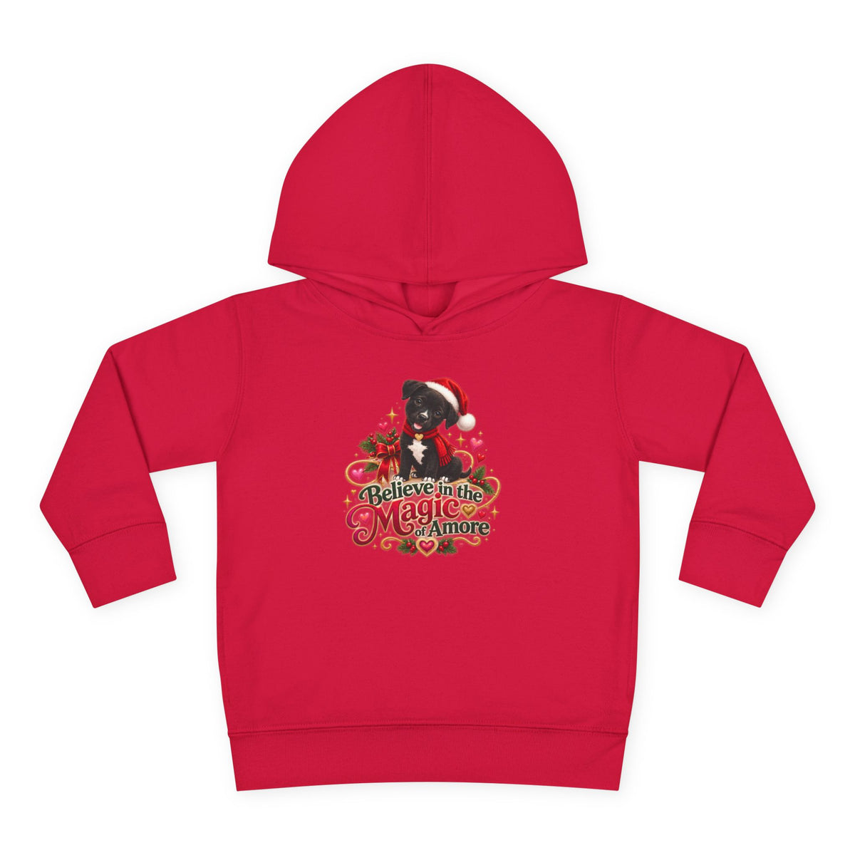 Believe in the Magic of Amoré Christmas Toddler Pullover Hoodie