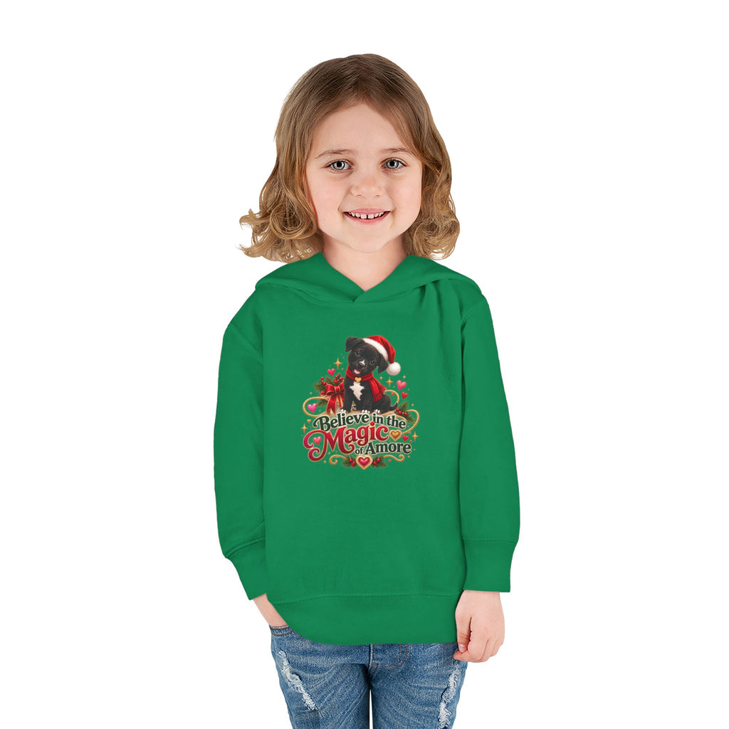 Believe in the Magic of Amoré Christmas Toddler Pullover Hoodie