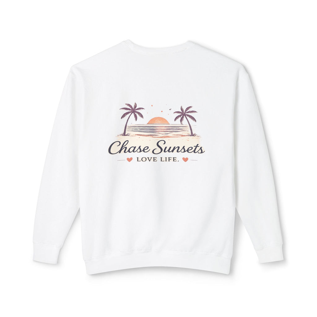 Adult Chase Sunsets Crewneck Sweatshirt Amore Silhouette Graphic