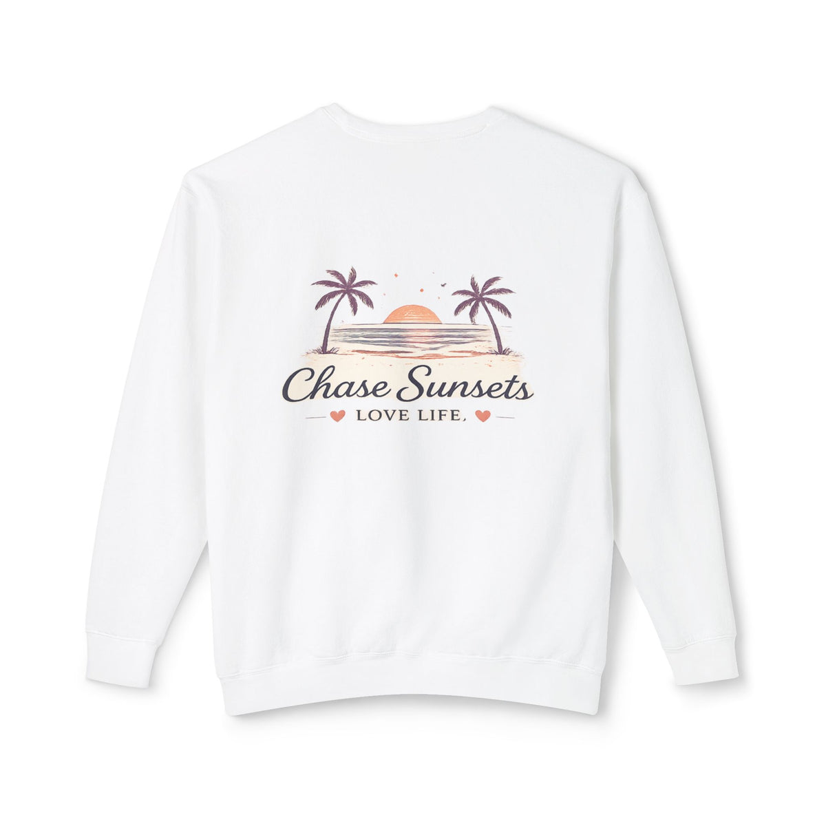 Adult Chase Sunsets Crewneck Sweatshirt Amore Silhouette Graphic
