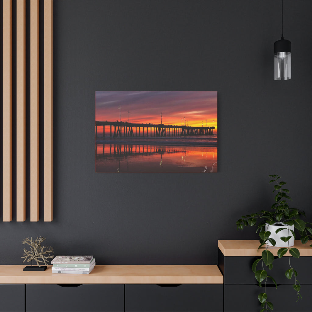 Sunset Pier Canvas Print — Matte Stretched Wall Art (1.25")