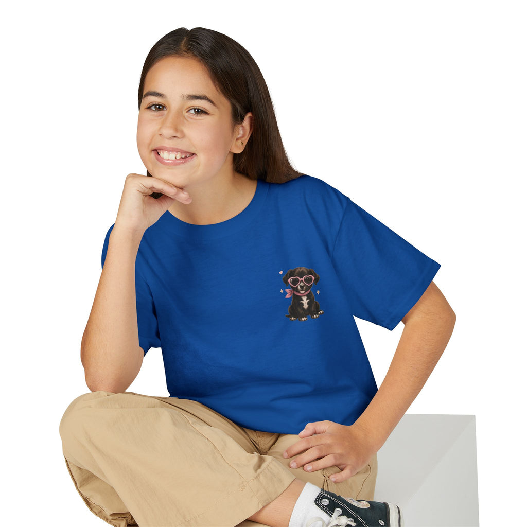 Youth T‑Shirt "Beauty and the Pup" Cute Puppy Graphic Tee