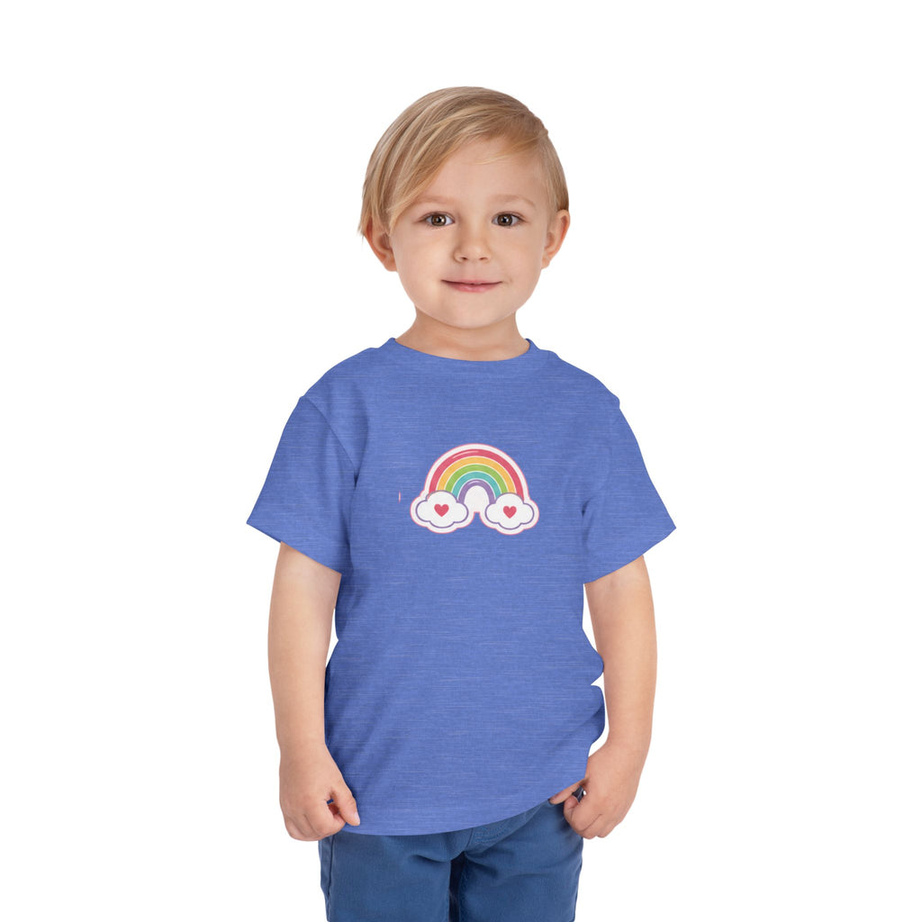 Toddler Rainbow with Heart Clouds T-Shirt