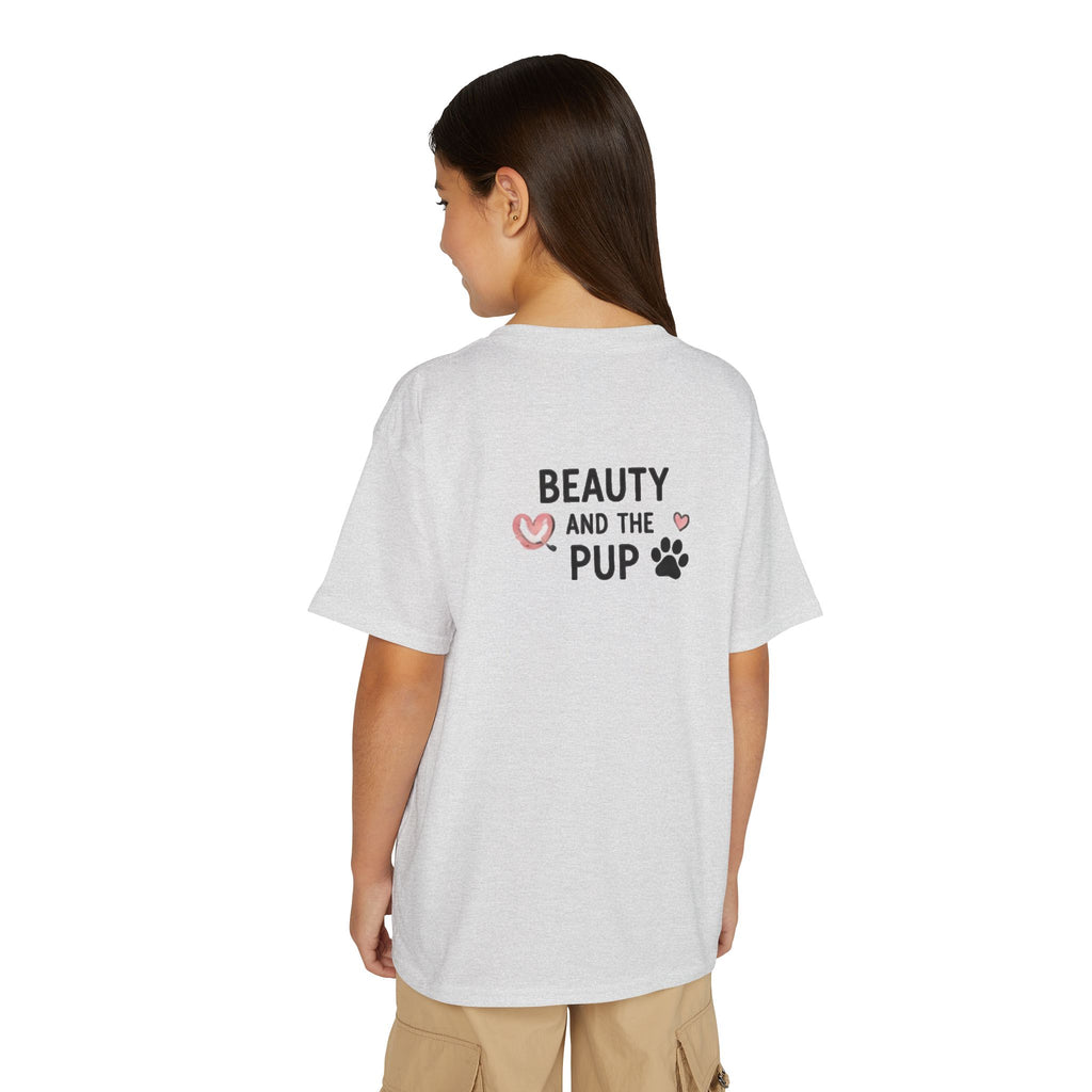 Youth T‑Shirt "Beauty and the Pup" Cute Puppy Graphic Tee