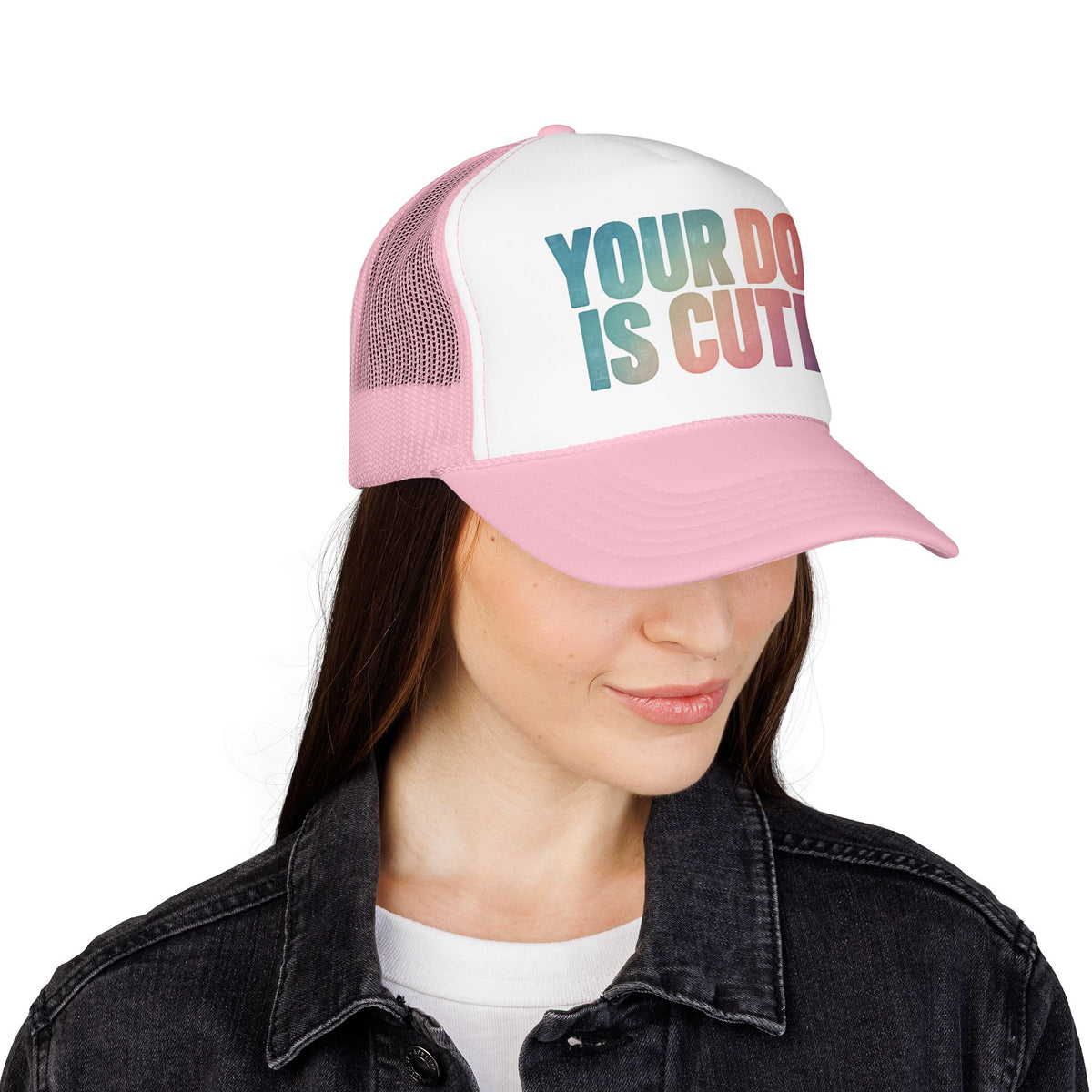 Your Dog Is Cute Trucker Hat – Retro Pastel Pet Lover Foam Cap