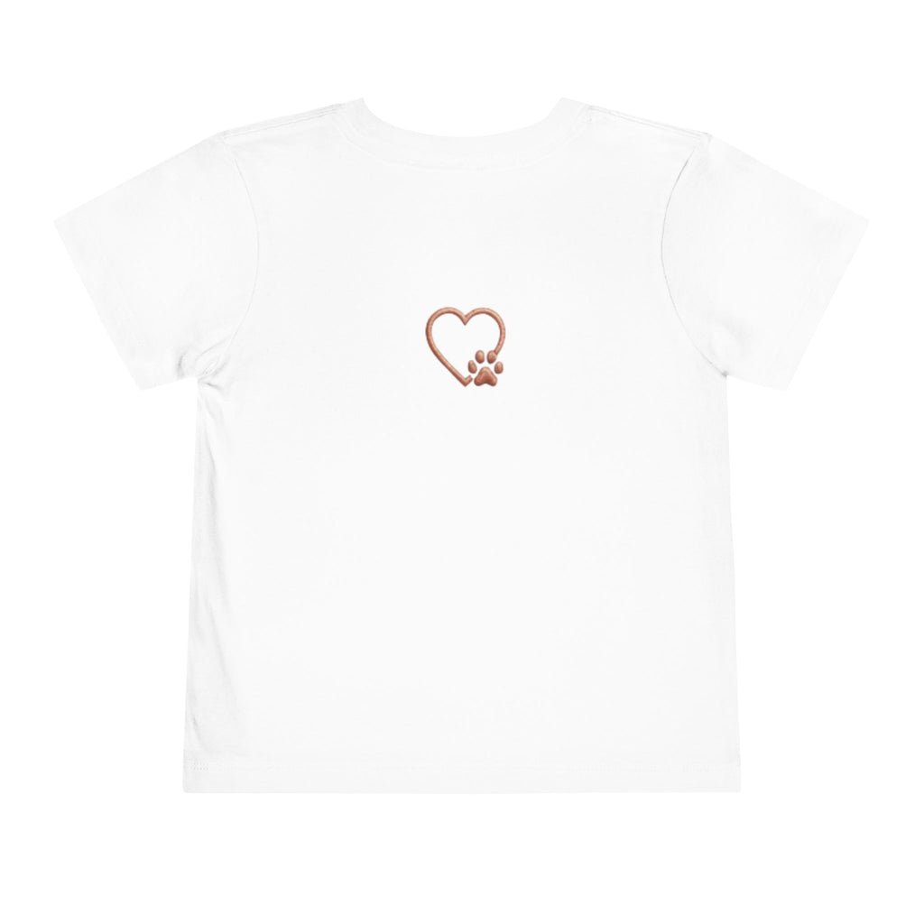 Toddler Team Amore Colorful T-Shirt with Heart Paw Back