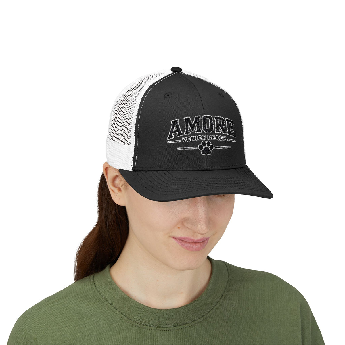 Adult Amore Venice Beach Graphic Trucker Cap | Embroidered Snapback