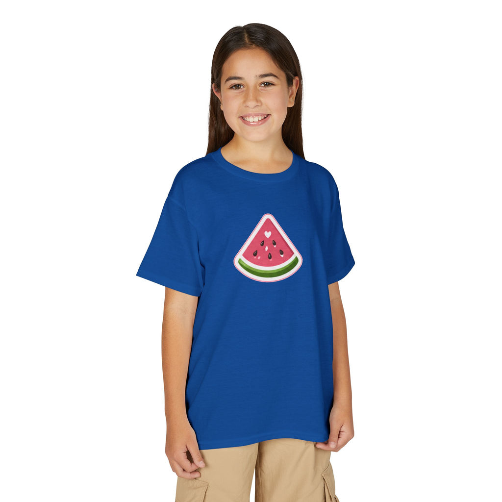 Kids Watermelon Slice T-Shirt with Amore Puppy Back Graphic