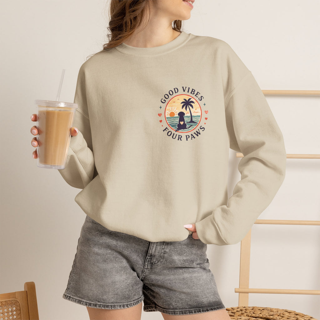 Unisex "Good Vibes" Crewneck Sweatshirt Keep It Simple Retro Camper Van