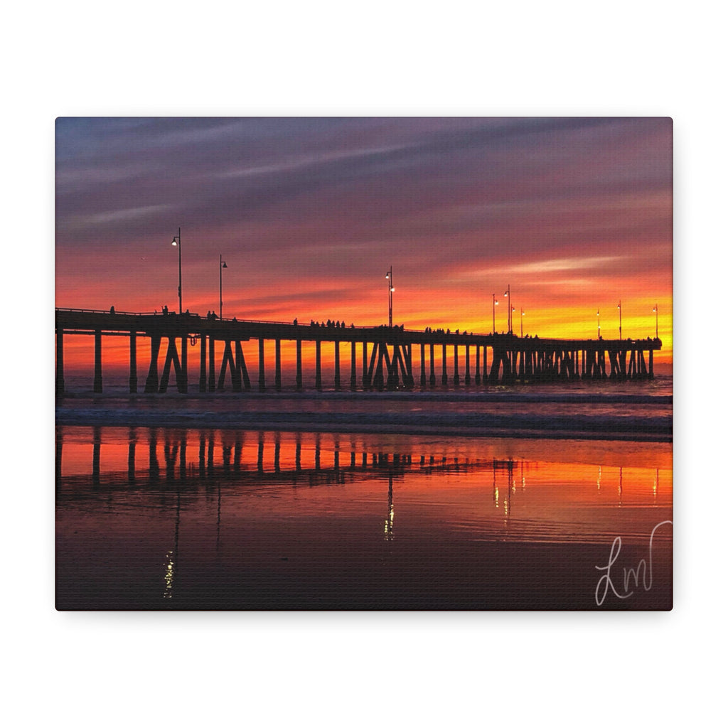 Sunset Pier Canvas Print — Matte Stretched Wall Art (1.25")