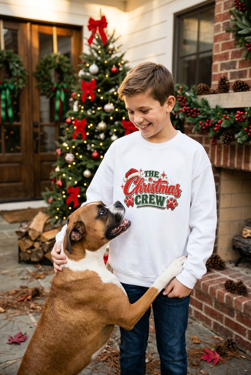 Youth Holiday Crewneck Sweatshirt - 'The Christmas Crew'