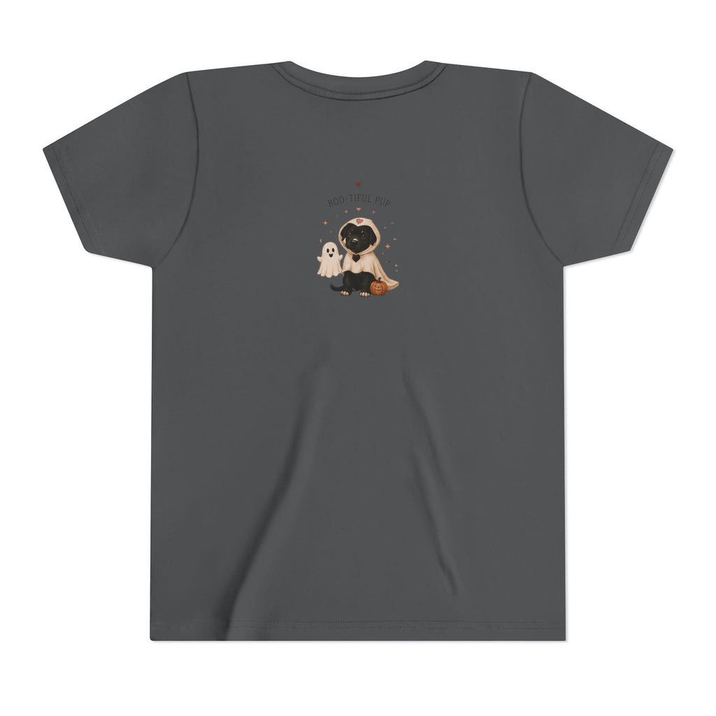 Youth Tee 'Amore' Puppy Ghost Graphic Shirt (Boo-tiful Pup Back)