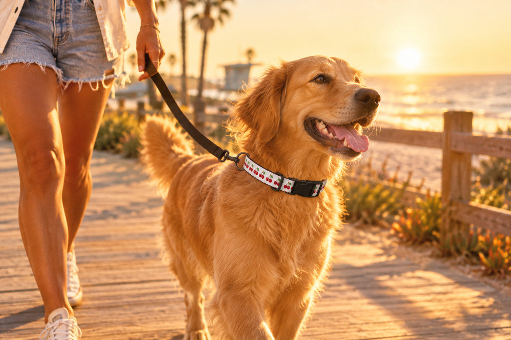 Clip-on Pet Collar Cherry Pattern